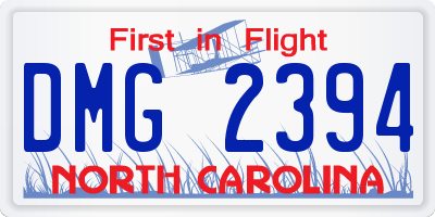 NC license plate DMG2394