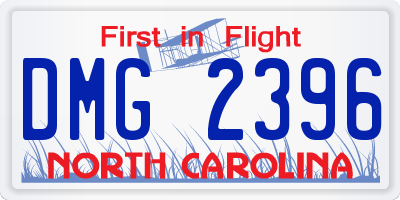 NC license plate DMG2396