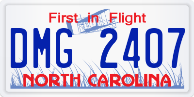 NC license plate DMG2407