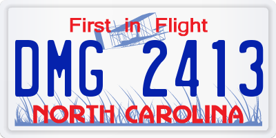NC license plate DMG2413