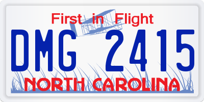 NC license plate DMG2415