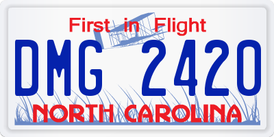 NC license plate DMG2420
