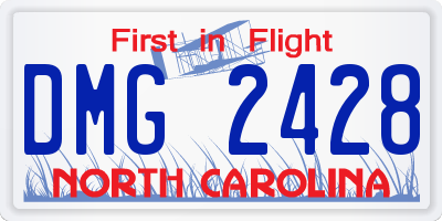 NC license plate DMG2428