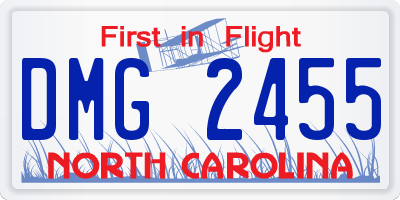 NC license plate DMG2455