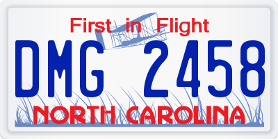 NC license plate DMG2458