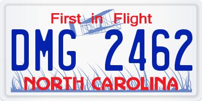 NC license plate DMG2462