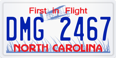 NC license plate DMG2467