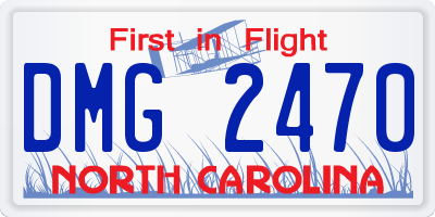 NC license plate DMG2470