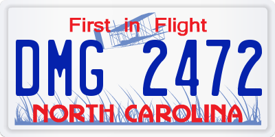 NC license plate DMG2472