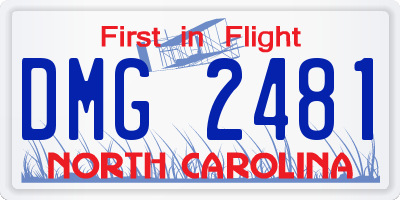 NC license plate DMG2481