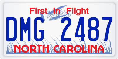 NC license plate DMG2487