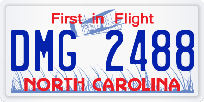 NC license plate DMG2488