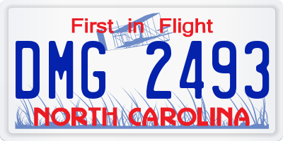 NC license plate DMG2493