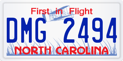 NC license plate DMG2494