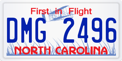 NC license plate DMG2496