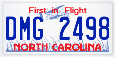 NC license plate DMG2498