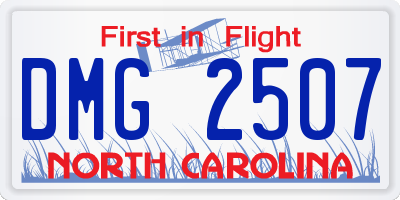 NC license plate DMG2507