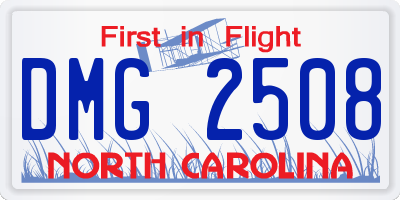 NC license plate DMG2508