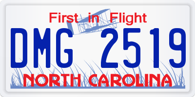 NC license plate DMG2519