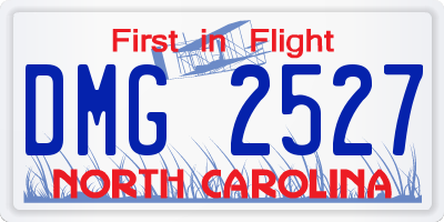 NC license plate DMG2527