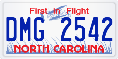 NC license plate DMG2542