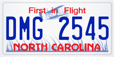 NC license plate DMG2545