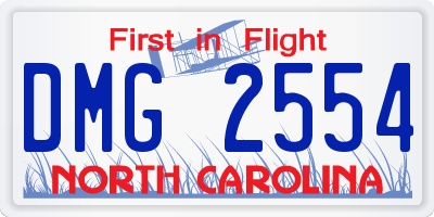 NC license plate DMG2554