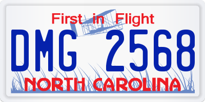 NC license plate DMG2568