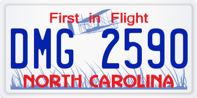 NC license plate DMG2590