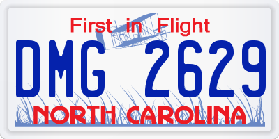 NC license plate DMG2629