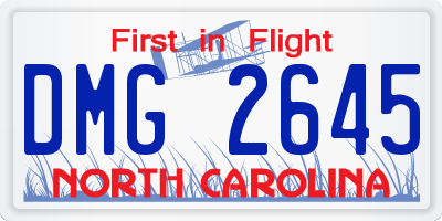 NC license plate DMG2645