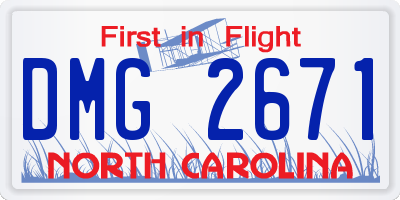 NC license plate DMG2671