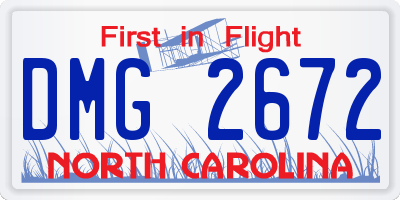 NC license plate DMG2672