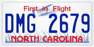 NC license plate DMG2679