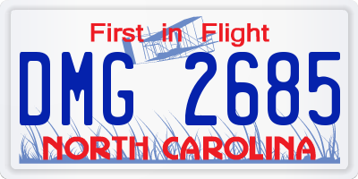 NC license plate DMG2685