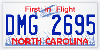 NC license plate DMG2695