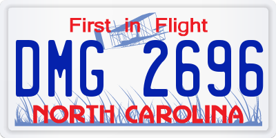 NC license plate DMG2696