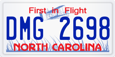 NC license plate DMG2698