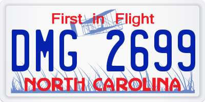 NC license plate DMG2699