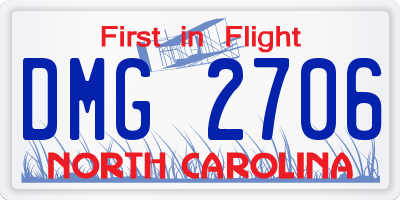 NC license plate DMG2706