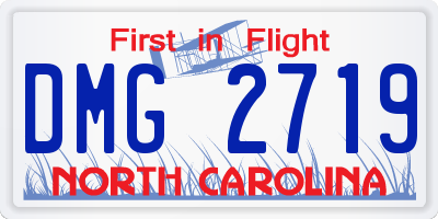 NC license plate DMG2719