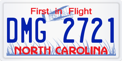 NC license plate DMG2721