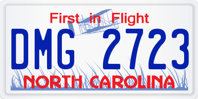 NC license plate DMG2723