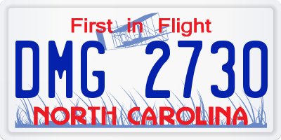 NC license plate DMG2730