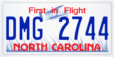 NC license plate DMG2744