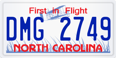 NC license plate DMG2749