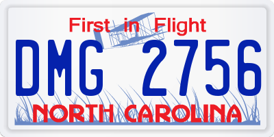 NC license plate DMG2756
