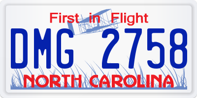 NC license plate DMG2758