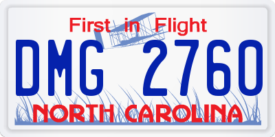 NC license plate DMG2760
