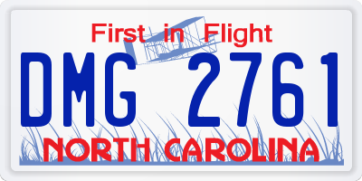 NC license plate DMG2761